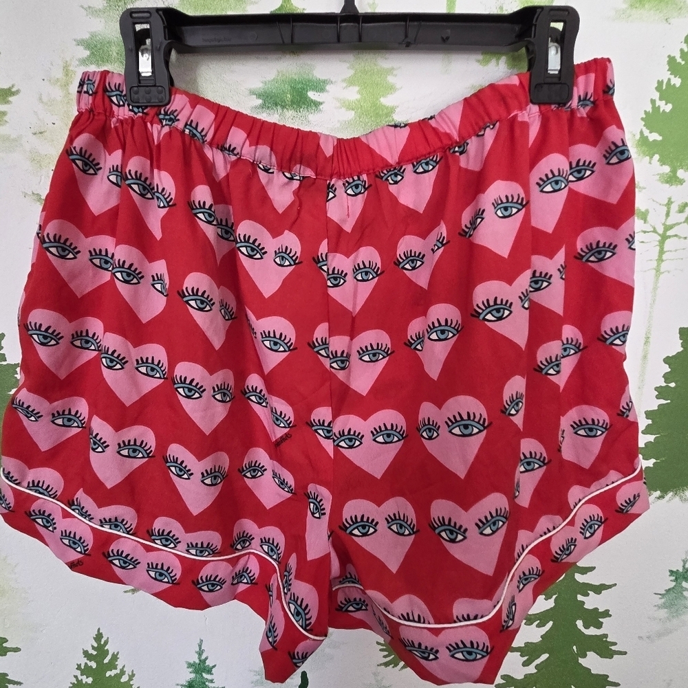 Bouffants & Broken Pajama  Small Hearts Red Eyes Shorts - Picture 2 of 7